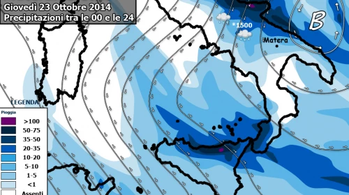 Dalla notte tra il 22 ed il 23 Ottobre, freddo, maltempo e forte vento